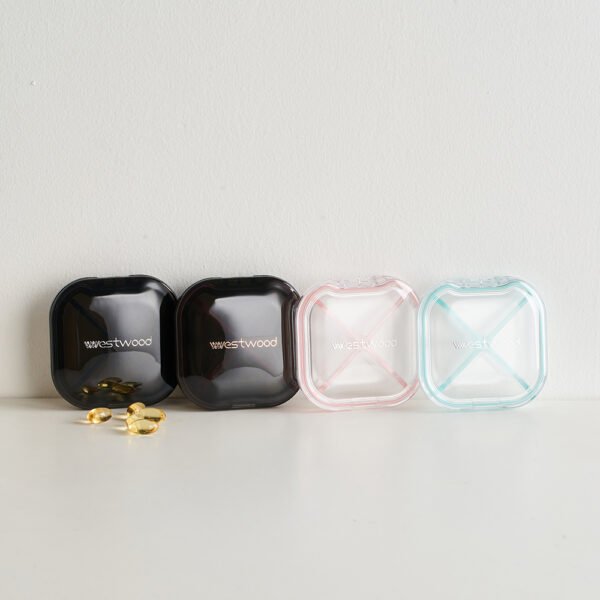 Portable Four - Compartment Sealed Pill Box